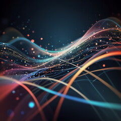 Abstract background ideal for digital, technologies, data science, scientific, neural networks, AI, network, data transmission and analysis, audio and visual concept.