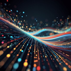 Abstract background ideal for digital, technologies, data science, scientific, neural networks, AI, network, data transmission and analysis, audio and visual concept.