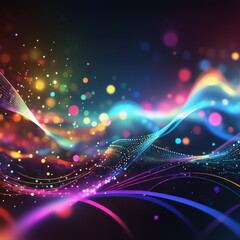 Abstract background ideal for digital, technologies, data science, scientific, neural networks, AI, network, data transmission and analysis, audio and visual concept.