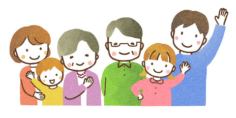 笑顔の3世代家族