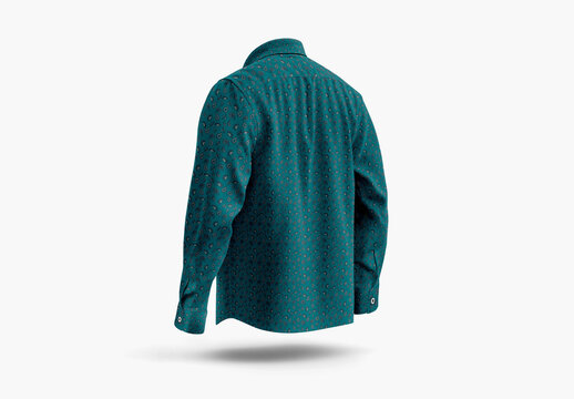 Shirt Mockup - Back Half Side View