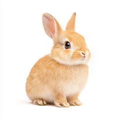 Obraz premium A cute rabbit poses in a studio with soft lighting showcasing its playful nature. On white background