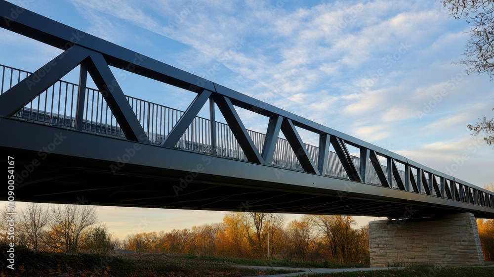 Poster a bridge constructed from varied materials and colors, illustrating the strength and resilience deri
