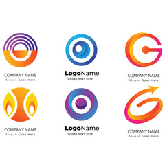 Letter alphabet logo O design Corporate business brand company abstract logo design collection