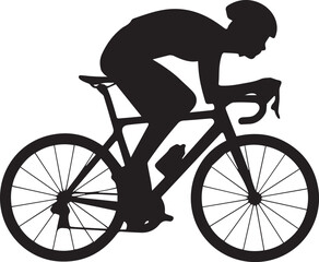 Obraz premium Riding bicycle silhouette style vector illustration, Cyclist vector file