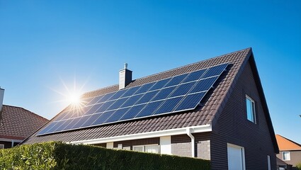 Fototapeta premium Sun panel on rooftops 