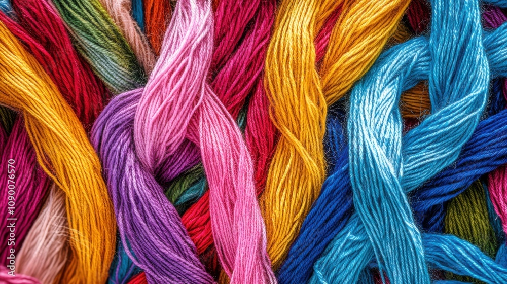 Aufkleber A conceptual image of vibrant, interwoven threads creating a dynamic tapestry, Representing the rich and interconnected nature of inclusive communities