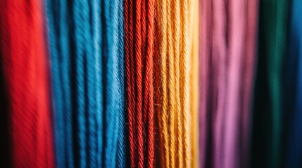 A diverse set of colorful threads weaving into a single tapestry, Representing the strength and unity found in diverse contributions, minimalist composition
