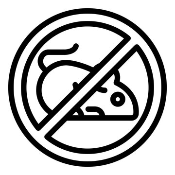 recommend clip art: No rat outline icon indicating a rodent free area