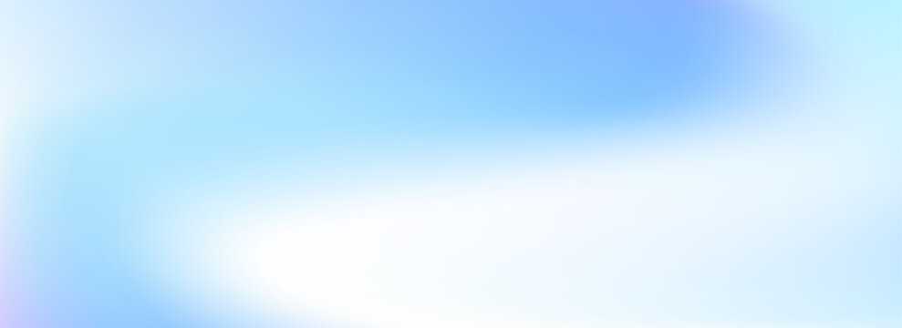 Light blue gradient background. Soft pastel winter wavy wallpaper. Smooth blurry cold color backdrop for poster, brochure, leaflet, banner, booklet. Calm water surface texture. Vector