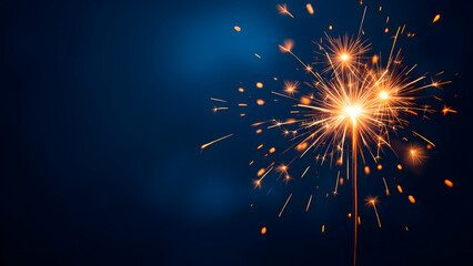 Obraz premium New year celebration fireworks on dark blue background, New year 2025 eve party.