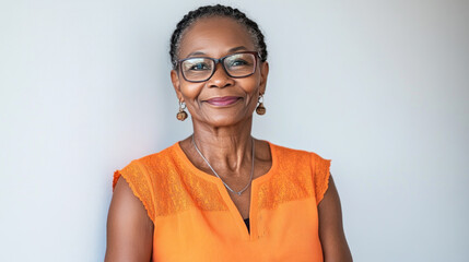 African senior business woman standing at office after budget meeting