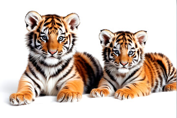 A simple and cute tiger doll icon with a white background