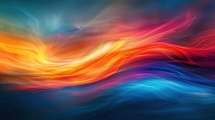 Obraz premium Abstract vibrant swirling colorful waves, dynamic energy flow.