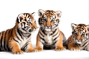 Fototapeta premium A simple and cute tiger doll icon with a white background