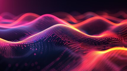 Fototapeta premium Abstract wave of glowing particles. (1)