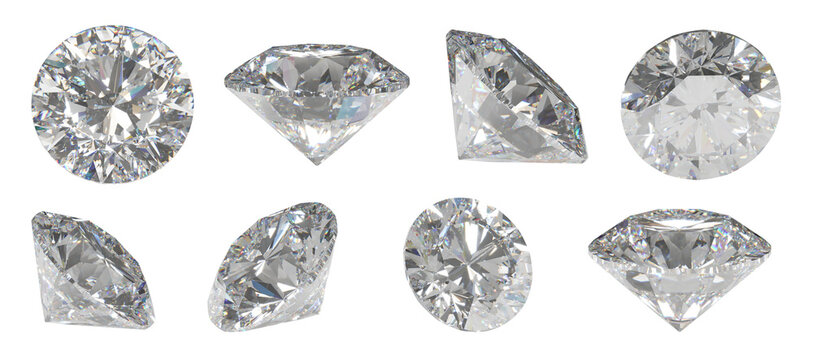 Luxury diamond collection on transparent background -16bit PNG