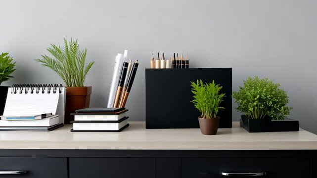 Stationary Poster, A4 Paper, Letterhead, Flyer Mockup Design with Editable Background Video