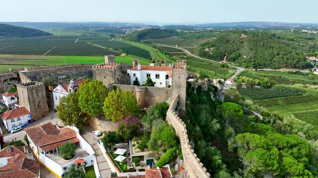 Drone shot from Obidos, Portugal.