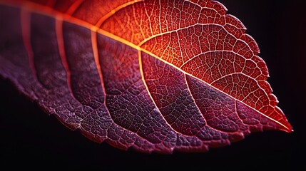 Macro shot of vibrant fall leaves overlapping in layers, intricate details and rich colors, warm ambient light creating a cozy seasonal backdrop