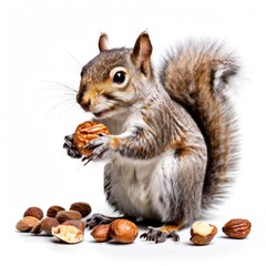 Obraz premium the AI Image Generator, Squirrel Perched on Forest Tree Branch