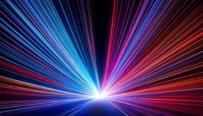 Abstract neon lines on a dark background, suggesting motion. generative ai