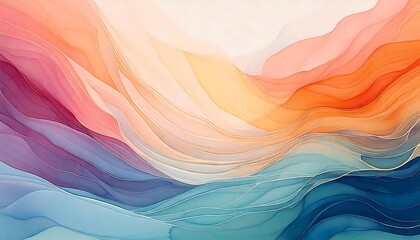  Abstract watercolor background in pastel tones, with soft, flowing gradients. generative ai