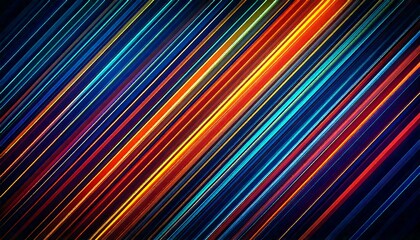 Diagonal stripes in neon colors on a dark background. generative ai