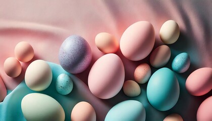 Easter pastels with abstract egg shapes and soft textures. generative ai