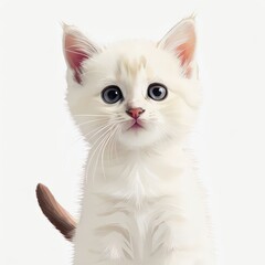 Obraz premium the AI Image Generator, Adorable Ginger Kitten Staring with Big Curious Eyes