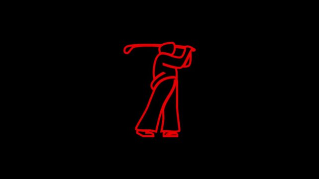 Golf player, golf club logo, isolated, golfer swinging golf club teeing 