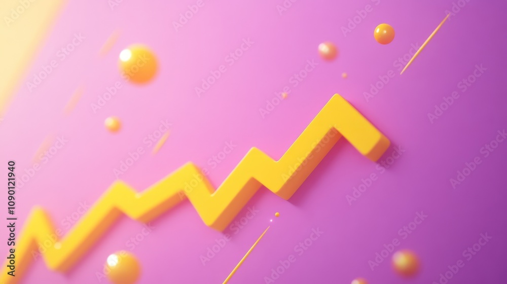Poster a vibrant graphic depicting an upward trend with abstract shapes and colors.