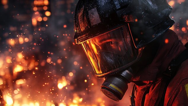 Firefighter in Action: Bravery Amidst the Inferno