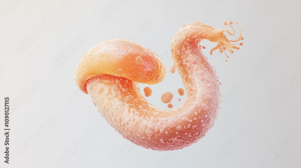 Poster a stylized, abstract representation of a gelatinous, organic form with a glossy texture.