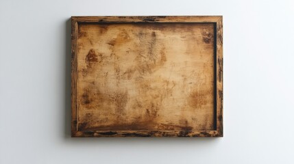 Fototapeta premium Blank Walnut wooden frame hanging on the white wall