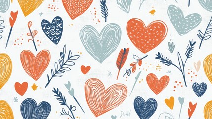 A detailed close-up showcasing a romantic pattern of interwoven hearts and arrows, perfect for celebrating love and Valentine's Day.
