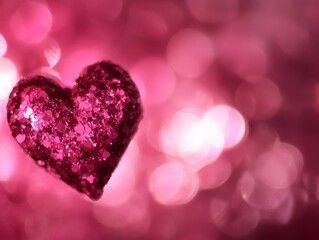 Fototapeta premium A vibrant heart-shaped object set against a soft pink background, capturing the essence of love and affection perfect for Valentine's Day celebrations.