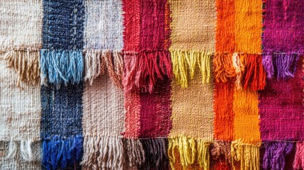 Obraz premium A tapestry woven with threads of different colors and textures, Representing the interconnectedness and richness of diverse cultures, minimalistic style