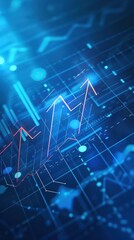 Obraz premium financial chart on technology abstract background. 3d rendering toned image