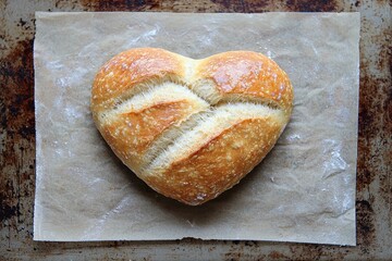 Heart Shaped Artisan Bread  Baked Goods  Homemade Loaf
