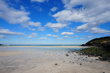 fine seaside view with clouds