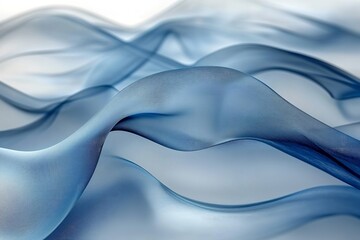 Fototapeta premium The background is blue and has smooth, curved lines. Generative Ai