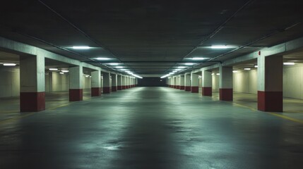 Fototapeta premium Empty Parking Garage Interior