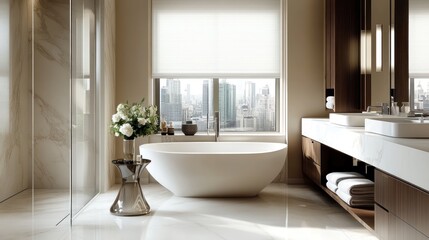 Luxury Bathroom with City View