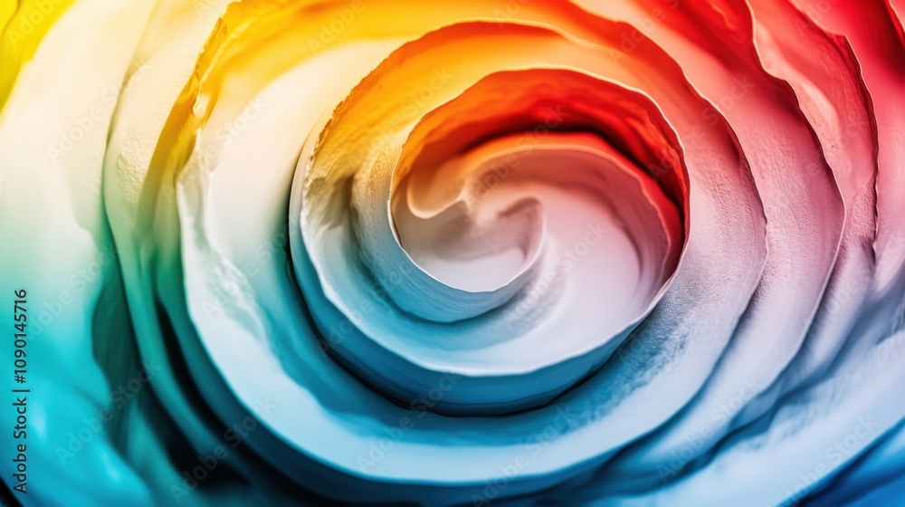 Poster an abstract depiction of concentric waves in shifting hues radiating outward, symbolizing the expand