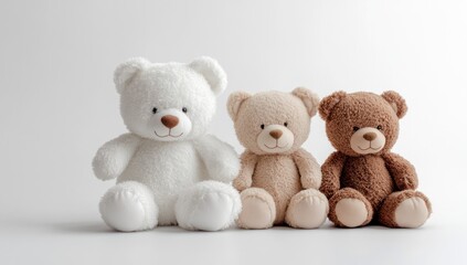 Obraz premium Three Teddy Bears Sitting Together
