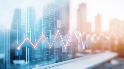 Fototapeta premium Market trends visualization urban skyline business data analysis digital environment modern viewpoint economic insight