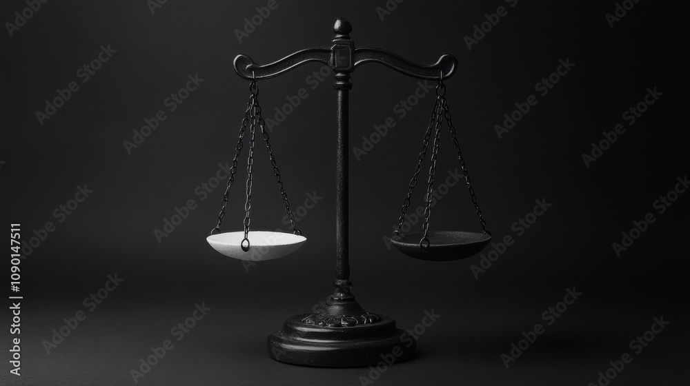 Poster an abstract depiction of racial inequality through contrasting monochromatic elements, representing 