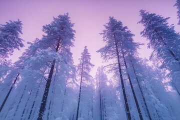 winter landscape with trees. Generative AI