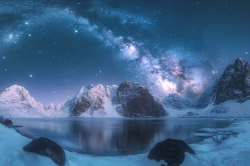 Milky Way Night. Generative AI